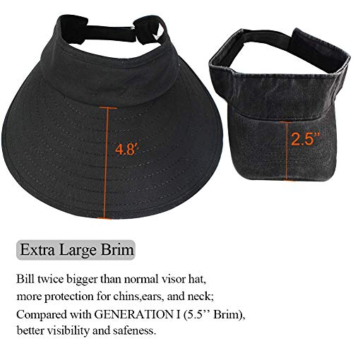 CAMOLAND 2PCS Wide Brim Sun Visor Hat Women Large UV Protective Golf Beach Cap, Design in Korea - Image 3