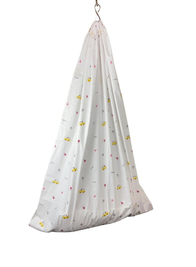 Pride Apparel -Baby Cradle Thottil Cotton Cloth, Newborn 0 to 3 Years| Large Width for Heavy and Tall Babies-3 Meters (Yellow Car) - Image 1