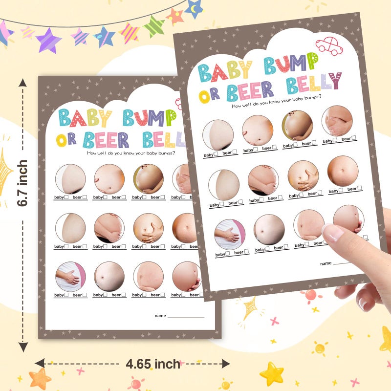 OLOUTAB Baby Shower Games for Boy or Girl - Beer Belly or Baby Bump Game(50 Cards),Gender Neutral,Thick Paper,Hilarious,Fun and Easy to Play - Image 4