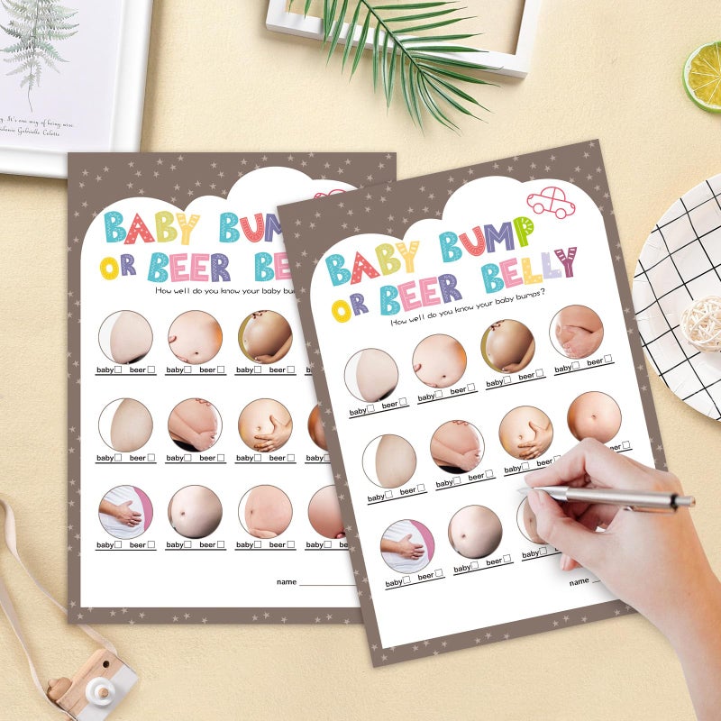 OLOUTAB Baby Shower Games for Boy or Girl - Beer Belly or Baby Bump Game(50 Cards),Gender Neutral,Thick Paper,Hilarious,Fun and Easy to Play - Image 5
