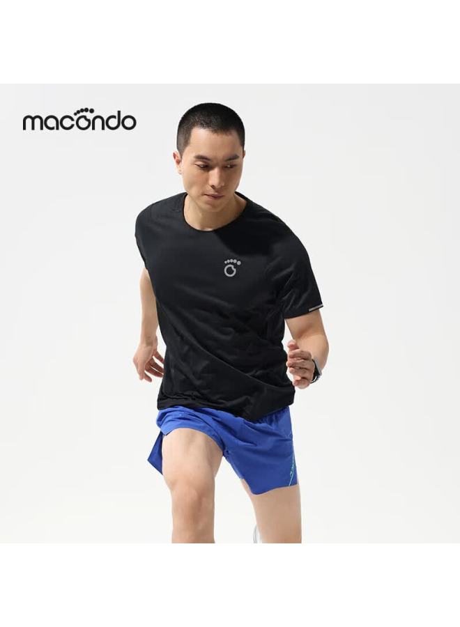 Macondo Antibacterial Short-sleeve T-shirt With Silver Ions, One-piece Structure For Night Running, Reflective Black Men's 3XL - Image 1