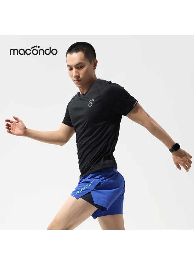 Macondo Antibacterial Short-sleeve T-shirt With Silver Ions, One-piece Structure For Night Running, Reflective Black Men's 3XL - Image 2