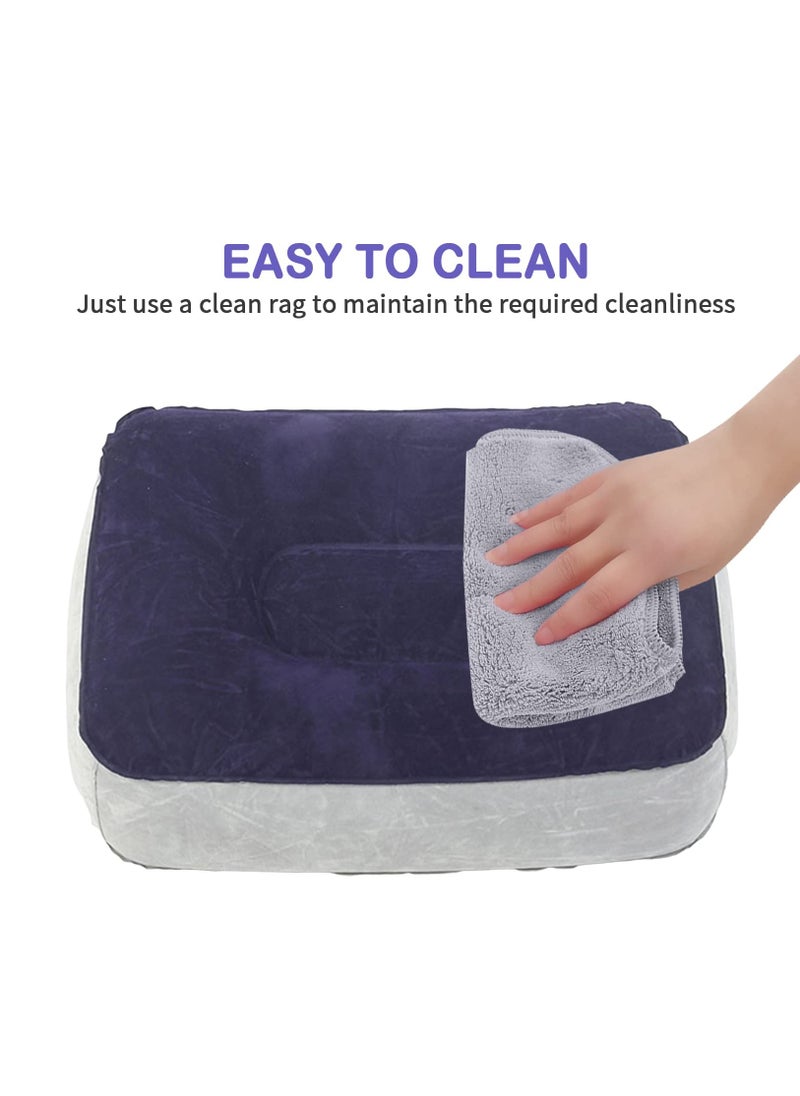 Generic - PVC Inflatable Foot Pad Pillow Travel Foot Rest Flocking Pillow Relax Cushion - Image 1