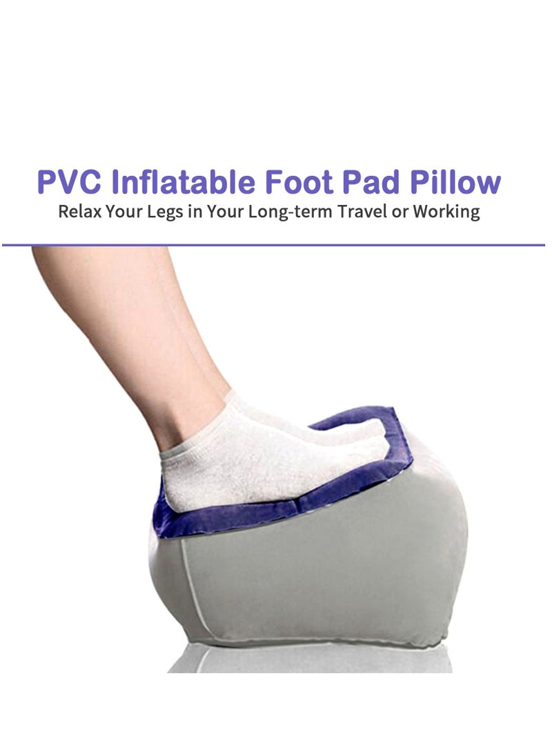 Generic - PVC Inflatable Foot Pad Pillow Travel Foot Rest Flocking Pillow Relax Cushion - Image 1