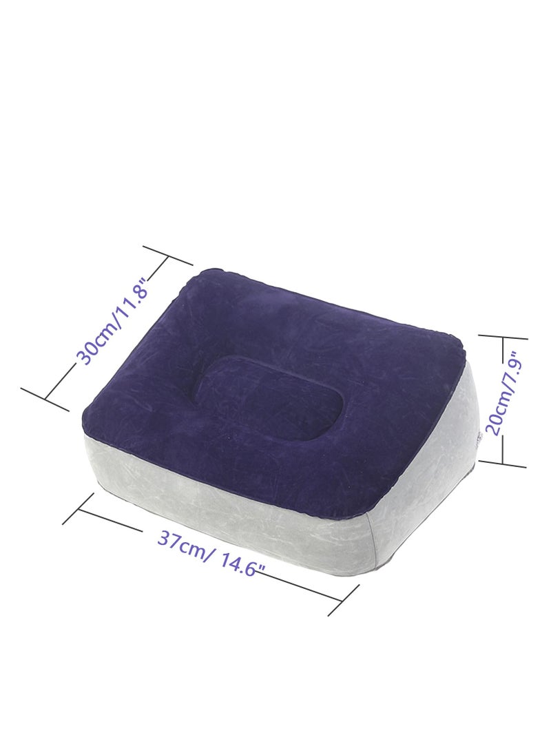 Generic - PVC Inflatable Foot Pad Pillow Travel Foot Rest Flocking Pillow Relax Cushion - Image 1
