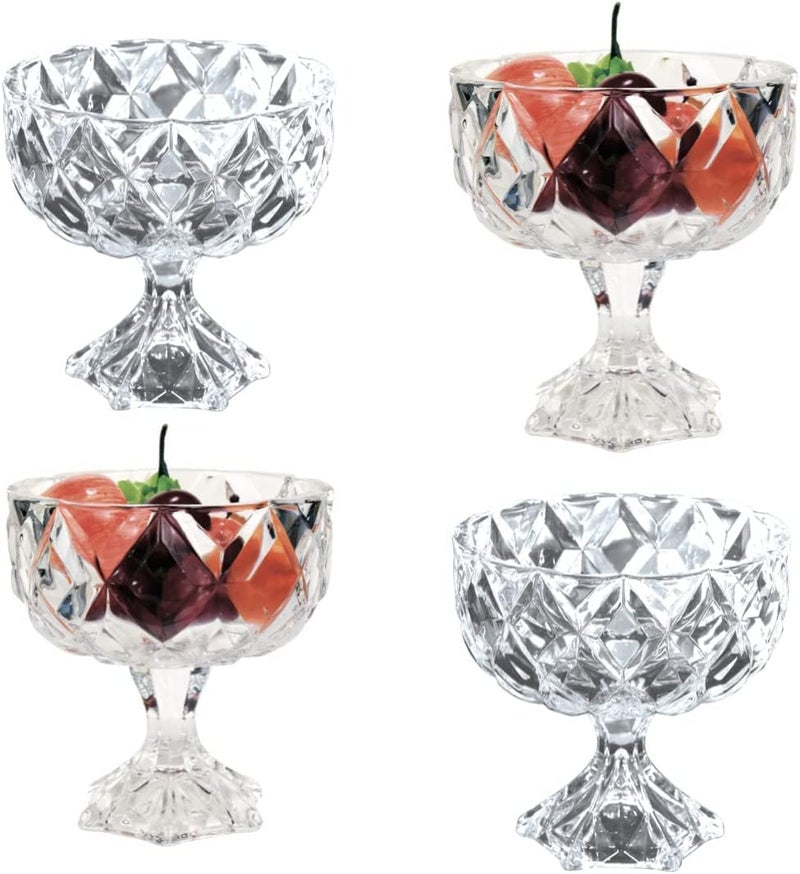 VISMII Glass Ice Cream Bowl Set Small Glass Dessert Cups for Trifle Parfait Sundae and Nuts Mini Footed Dessert Cups Clear Glass Fruit Parfait Cups LeadFree Glass Trifle Bowl 2pc Clear - Image 3