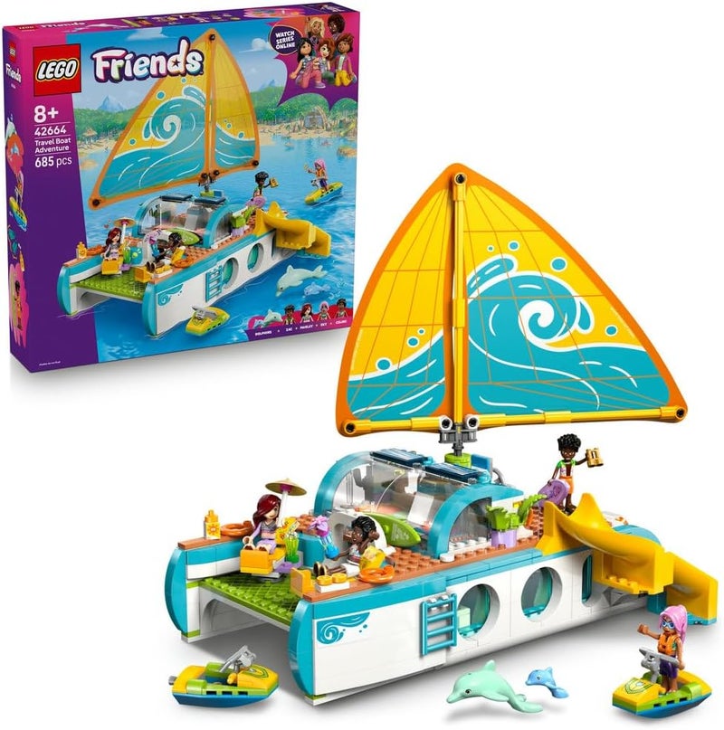 LEGO Friends Travel Boat Adventure Set with Mini Dolls and Dolphin Figures 42664 - Image 1