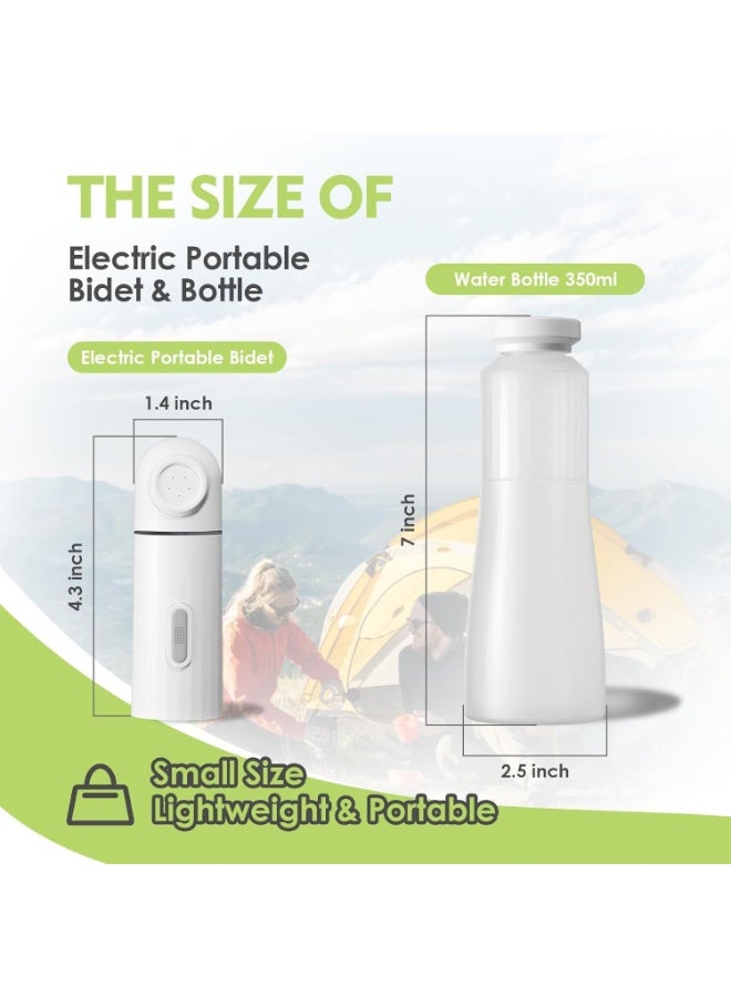 Luckam Portable Bidet, 350ml Electric Handheld Bidet with USB-C Charging, Rechargeable Personal Hygiene Sprayer for Travel, Postpartum Care, and Post-Poo Cleaning, Mini Travel Essential (White) - Image 2