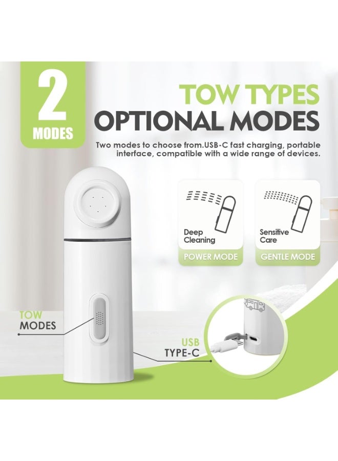 Luckam Portable Bidet, 350ml Electric Handheld Bidet with USB-C Charging, Rechargeable Personal Hygiene Sprayer for Travel, Postpartum Care, and Post-Poo Cleaning, Mini Travel Essential (White) - Image 3