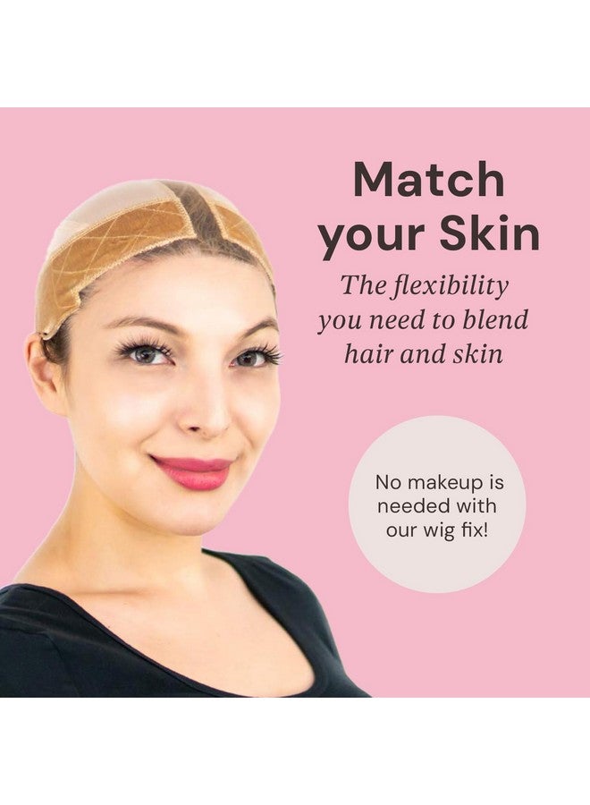 MILANO COLLECTION Lace Wig Grip Cap for Women, Adjustable Wig Cap with Headband, Non-Slip Wig Gripper to Keep Wigs Lace Front In Place, 2 Pack, Chocolate Brown + Nude - Image 5