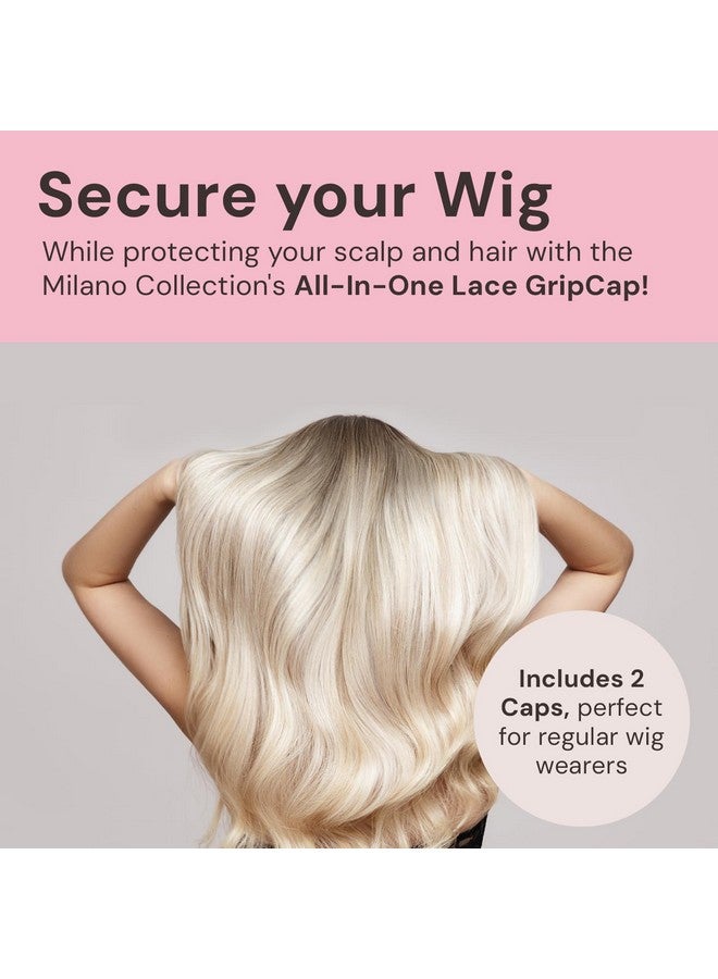 MILANO COLLECTION Lace Wig Grip Cap for Women, Adjustable Wig Cap with Headband, Non-Slip Wig Gripper to Keep Wigs Lace Front In Place, 2 Pack, Chocolate Brown + Nude - Image 2