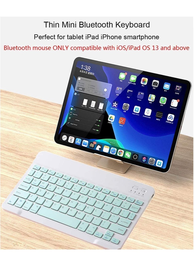 ELTRAZONE - Rechargeable Bluetooth Keyboard and Mouse Combo Ultra-Slim Portable Compact Wireless Mouse Keyboard Set for Android Windows Tablet Cell Phone iPhone iPad Pro Air Mini, iPad OS/iOS - Image 1