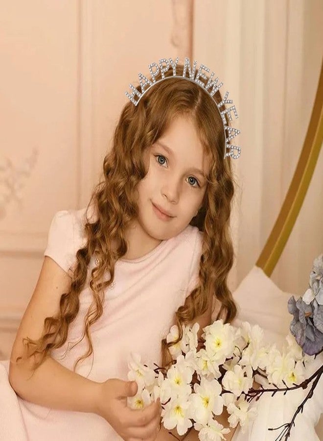Gosuoa Happy New Year Headbands for Women, Rhinestone New Years Eve Headband, New Years Hair Accessories, Silver - Image 4