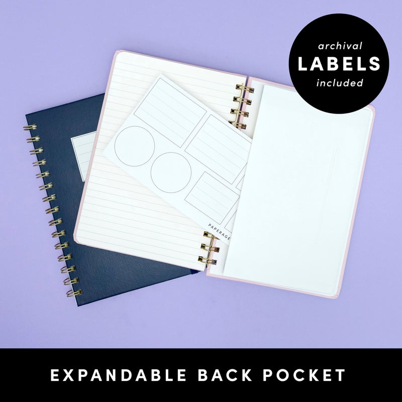 PAPERAGE Lined Spiral Journal Notebook, (Navy), 160 Pages, Hardcover Journal for Women & Men, Medium 5.5 in x 8 in - 100 GSM, Thick Paper, Spiral Notebook for Work, School & Journaling - Image 5