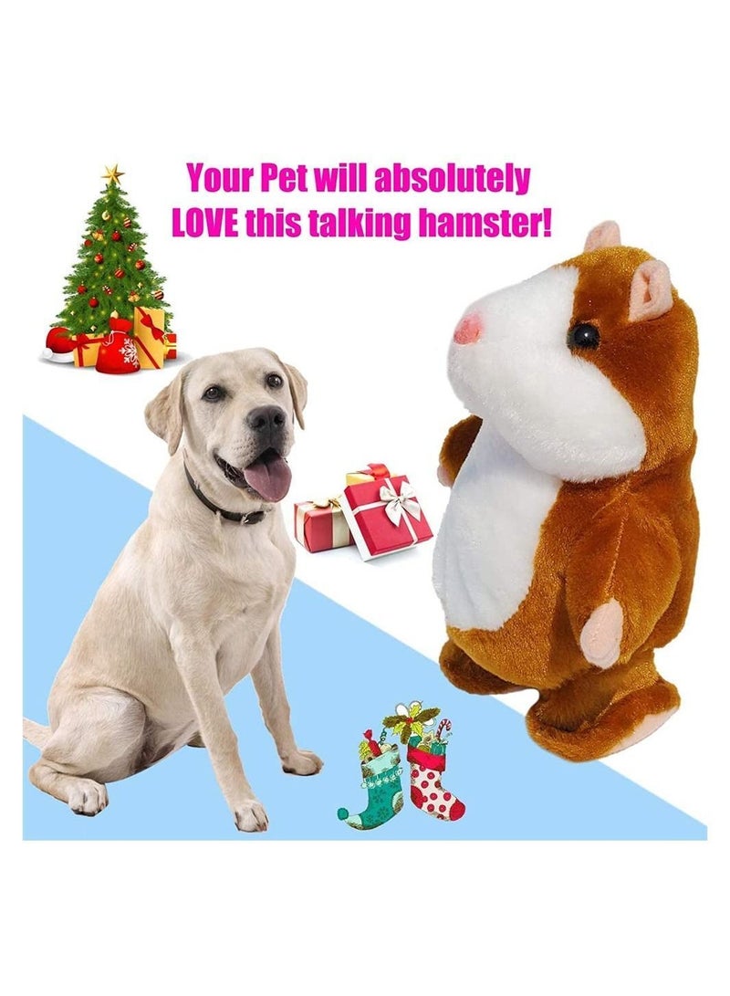 Y&D Plush Hamster Toy, Talking and Nodding Mouse Toy Cute Speak Sound Record Educational for Children Light Brown 18cm  - Image 4