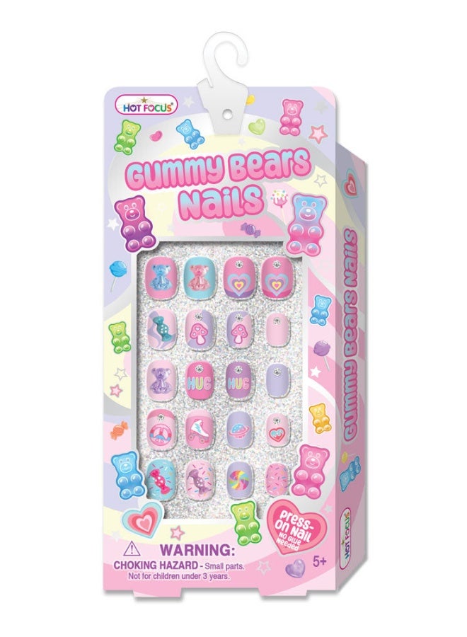 Hot Focus Gummy Bears Nails Press-On Nail Set (20 Pieces)