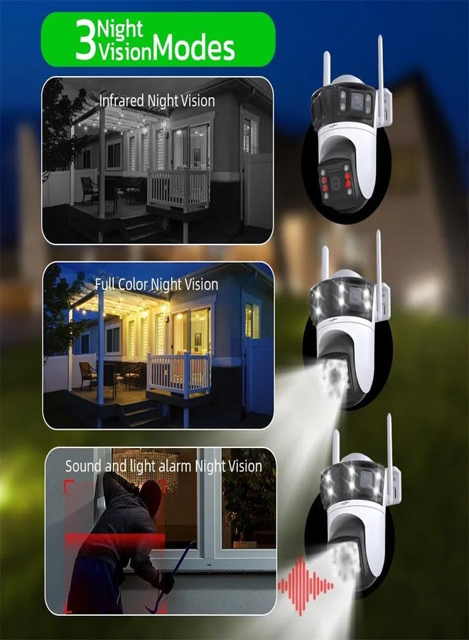 MAYUMI 8 LED Full-Color Night Vision | 360° PTZ | Motion Tracking | Human Detection | Two-Way Audio | Waterproof CCTV for Home & Office | 4+4+4MP Triple Lens WiFi Outdoor Security Camera - Image 5