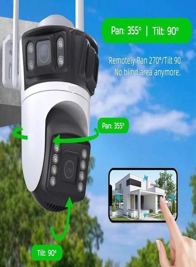 MAYUMI 8 LED Full-Color Night Vision | 360° PTZ | Motion Tracking | Human Detection | Two-Way Audio | Waterproof CCTV for Home & Office | 4+4+4MP Triple Lens WiFi Outdoor Security Camera - Image 2