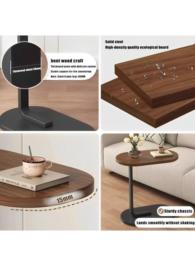 FALAHOM C-Shaped Home Side Table, Coffee Table, End Table Under Sofa Living Room Table Snack Laptop Holder Stable Metal Frame for Bedroom Office Sofa Bed Side Table, Easy to assemble - Image 5