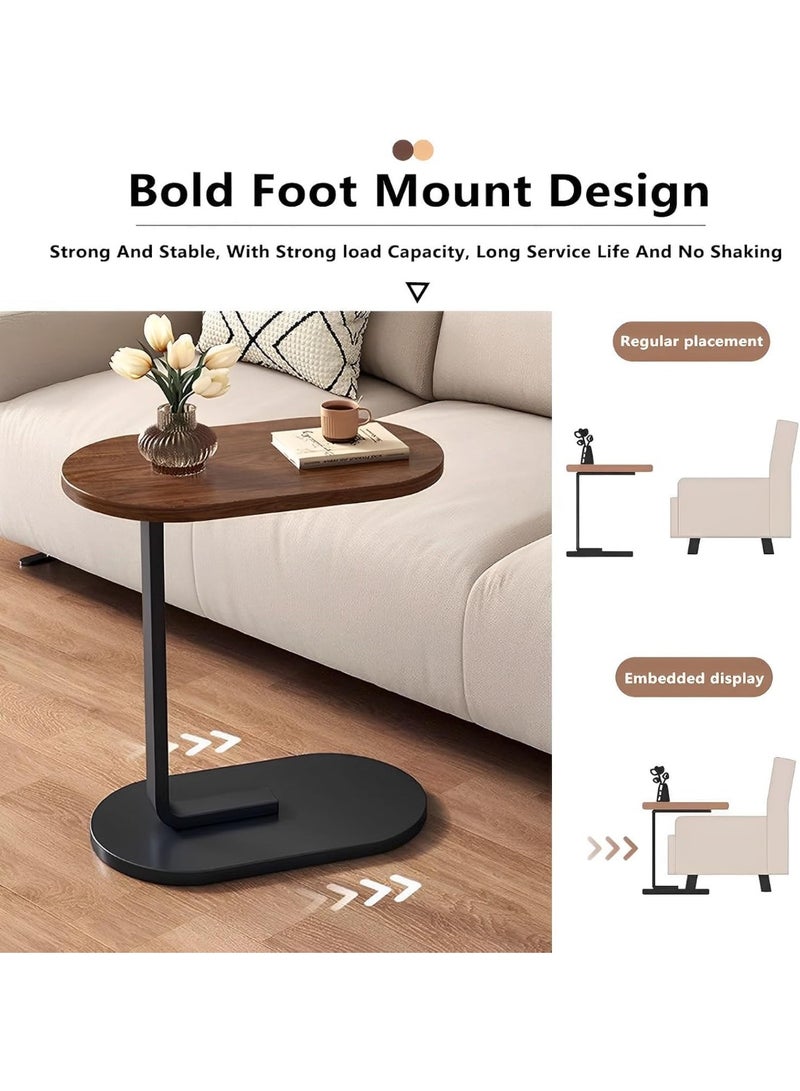 FALAHOM C-Shaped Home Side Table, Coffee Table, End Table Under Sofa Living Room Table Snack Laptop Holder Stable Metal Frame for Bedroom Office Sofa Bed Side Table, Easy to assemble - Image 3