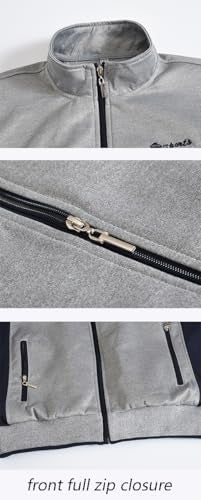 YSENTO Men's Tracksuits Outfits Set 2 Piece Jogging Suits Warm Up Sweatsuits Sweat Track Suits Sets Grey M - Image 3