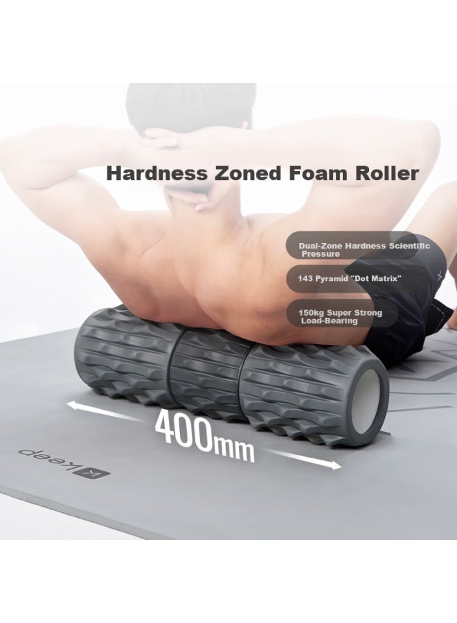 Keep Foam Roller With Spiky Ball For Leg Muscle Relaxation Professional Fitness Yoga Roller Massage Stick Set In Dusk Grey - Image 2