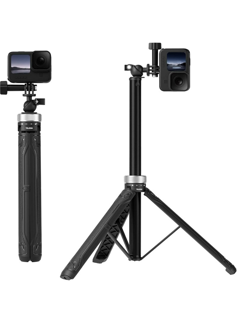 TELESIN 59in(150CM) Long Selfie Stick Tripod for GoPro,360 Ball Joint Extension Pole Monopod Handle Grip for GoPro Max Hero 13 12 11 Insta360 X5 X4 Ace Pro DJI OSMO Namo 360 Action 6 5 Pro 4 Pocket 4 3 Xtra - Image 1