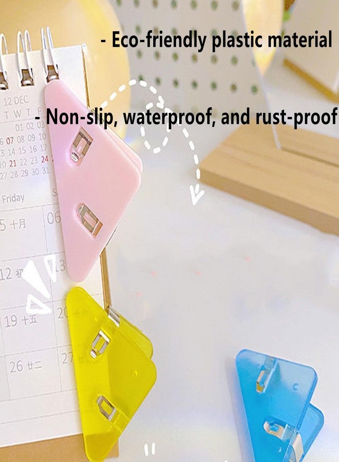 Fuzdaycu 10 Pieces Corner Paper Clip Corner Paper Clamp Multi-Functional Paper Clamp Clip Office Supplies for Office Staff Teacher Prevent Book Corner Curling - Image 3
