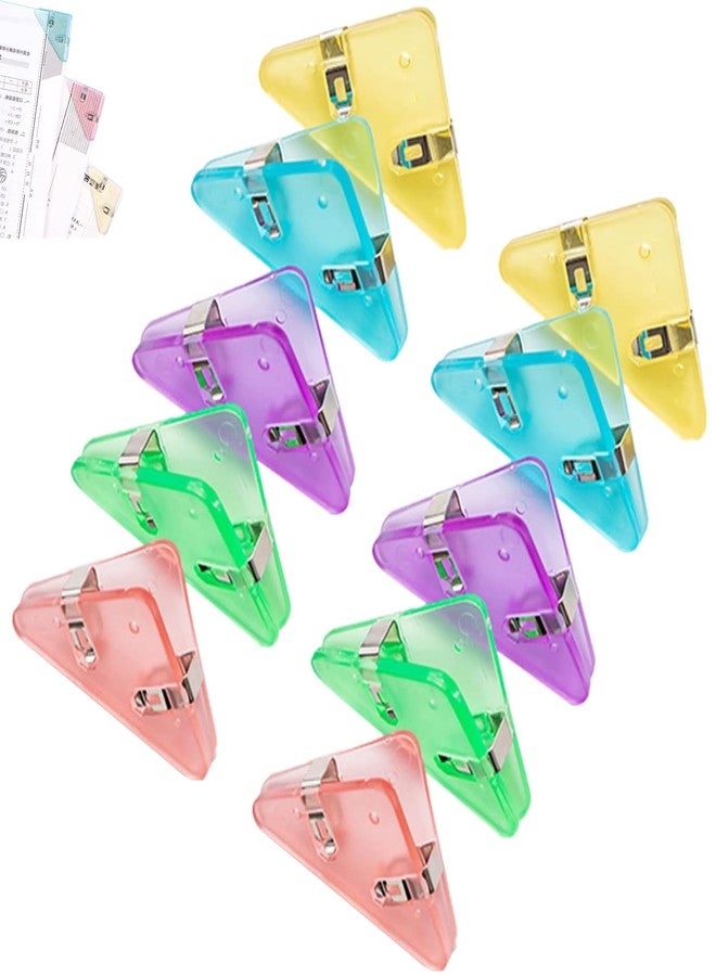 Fuzdaycu 10 Pieces Corner Paper Clip Corner Paper Clamp Multi-Functional Paper Clamp Clip Office Supplies for Office Staff Teacher Prevent Book Corner Curling - Image 1