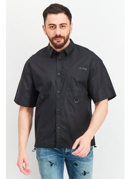 Jack Jones قميص رجال عادي ضيق بأكمام قصيرة غير رسمية، أسود  - Image 1