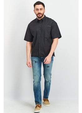 Jack Jones قميص رجال عادي ضيق بأكمام قصيرة غير رسمية، أسود  - Image 3