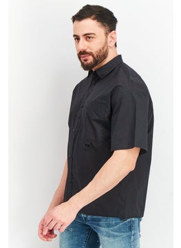 Jack Jones قميص رجال عادي ضيق بأكمام قصيرة غير رسمية، أسود  - Image 2