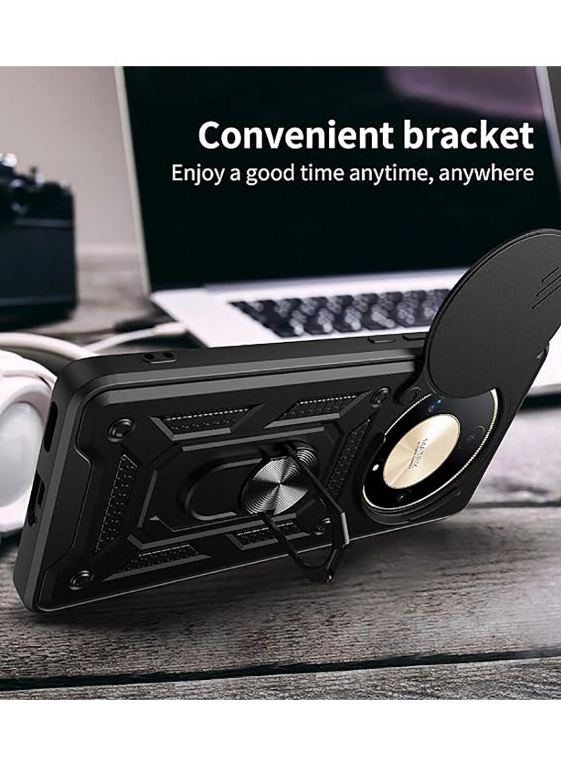 جراب غطاء منزلق لعدسة الكاميرا لهاتف Honor x9B، غلاف محمي مدرع مع حامل جراب مغناطيسي يدعم - Image 5