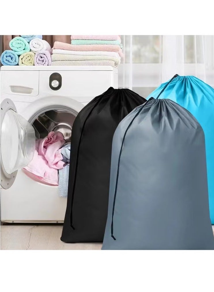 Hoasis 3pcs Laundry Bag 23.6*35.4 inch Hamper Liner, Laundry Sacks with Drawstrings Extra Large Laundry Bags Heavy Duty Dirty Clothes Storage Bag for Laundry Home Dorm three color mix - Image 4