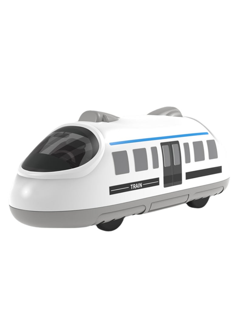 White Double Pull Back Simulation Train Push Slide Toy Car Children'S Cartoon Toy Car No Battery Required - Image 1