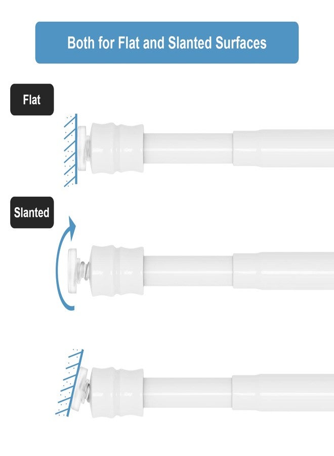 TYRON TYRON 2Pcs Thin Spring Tension Rod 28 to 45 Inches, 3/8 in. Diameter, Adjustable Skinny Tiny Tension Curtain Rod No Drill, Window Sash Tension Rods (White) - Image 4
