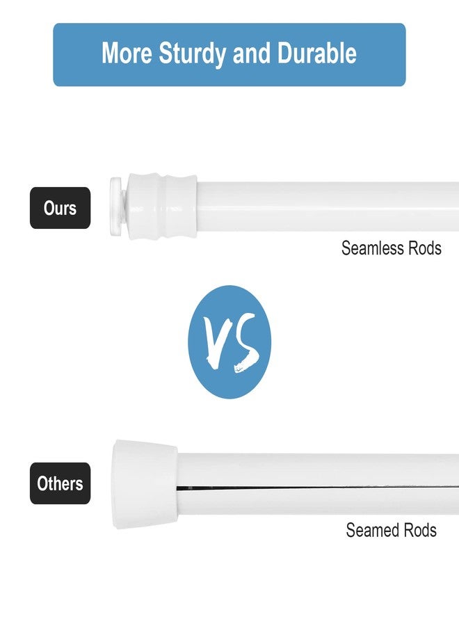 TYRON TYRON 2Pcs Thin Spring Tension Rod 28 to 45 Inches, 3/8 in. Diameter, Adjustable Skinny Tiny Tension Curtain Rod No Drill, Window Sash Tension Rods (White) - Image 3