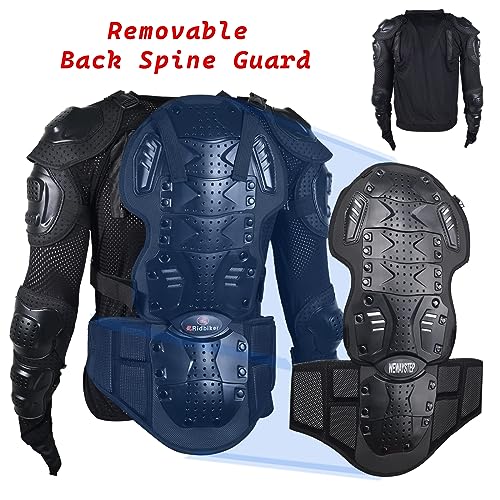 Ridbiker Motorcycle Full Body Armor Protector Removable Racing Jacket Motocross Spine Chest Motocross Protective Shirt (Black, XXXXL) - Image 4