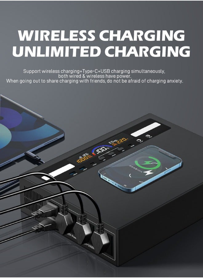 VANPA - Portable Power Station 1000W Max 960WH Pure Sine Wave Lithium Battery AC 220V Output  Backup Powerbank Solar Generator For Camping - Image 1