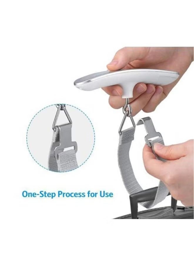 Luggage Weight Scale for Suitcases 100 Lbs Travel Accessories High Precision Travel Digital Hanging Scales 50kg White - Image 3