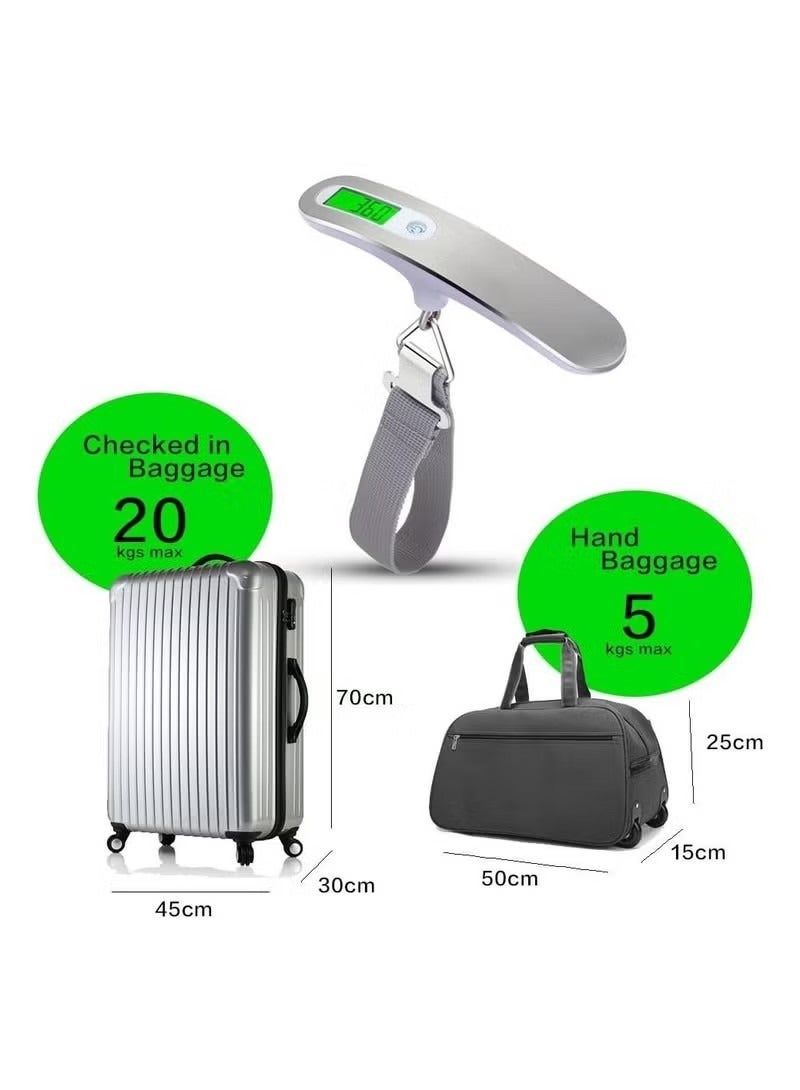 Luggage Weight Scale for Suitcases 100 Lbs Travel Accessories High Precision Travel Digital Hanging Scales 50kg White - Image 4