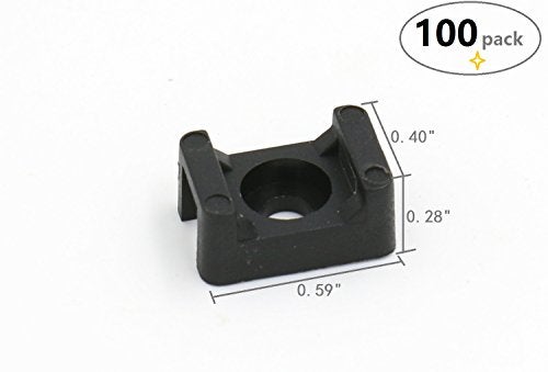 iExcell 100 Pcs Black 4.5mm Cable Tie Base Saddle Type Mount Wire Holder - Image 2