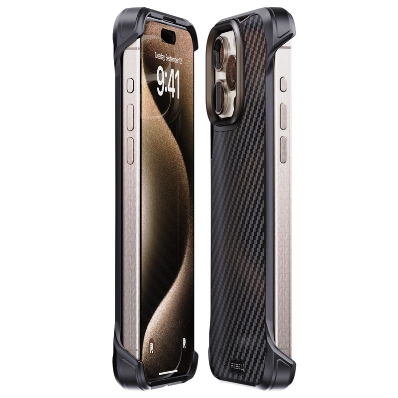 REBEL Case for iPhone 15 Pro Max [Flex Series] Exposed Sides for Comfort, Aramid Fiber, Strong MagSafe Compatible, Shockproof, Metal Lens, Protective Frameless Design, 6.7 Inch Phone 2023 (Flex) - Image 5