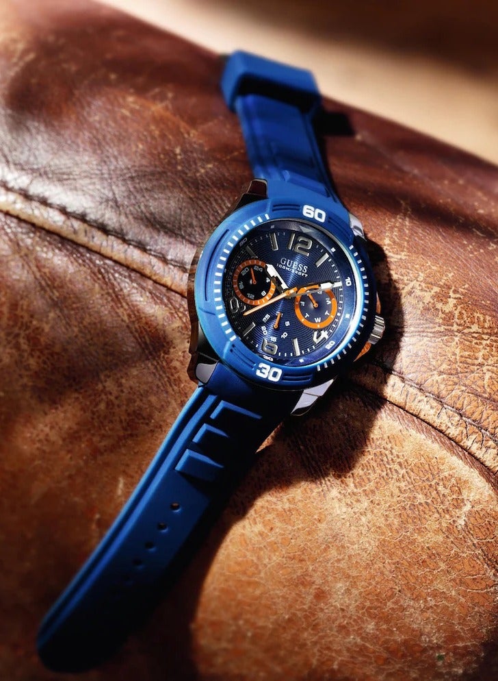 جس ساعة جيس للرجال كوارتز متعددة القرص مع حزام سيليكون W0967G2، حزام - Image 3