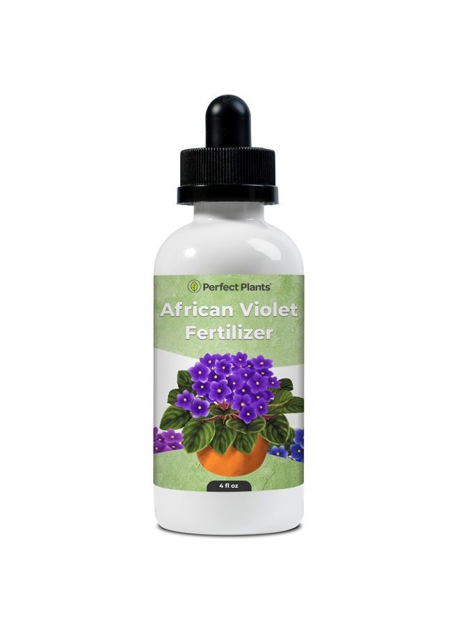 PERFECT PLANTS قطرات غذاء البنفسج الأفريقي السائل من بيرفكت بلانتس | سماد لحديقة نباتات الزهور الداخلية الحية | مليء بالمغذيات الممتازة وأغذية النباتات | NPK 2-2-2 (4 أونصات) - Image 1