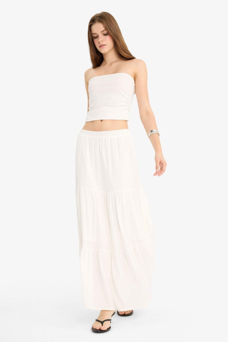 DeFacto Crinkle Viscose High Waist Maxi Skirt - Image 3
