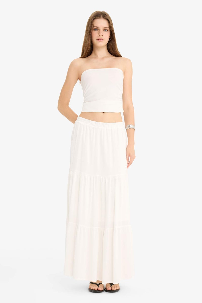 DeFacto Crinkle Viscose High Waist Maxi Skirt - Image 2