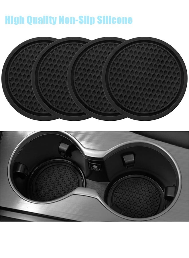 JVSCAM 9Pcs Car Accessories, Car Backseat Headrest Hanger Holder Hook, Car Tissue Holder Leather Tissue Box for Car, Silicone Car Cup Coaster, Universal Vehicle Car Accessories Sets - Image 3