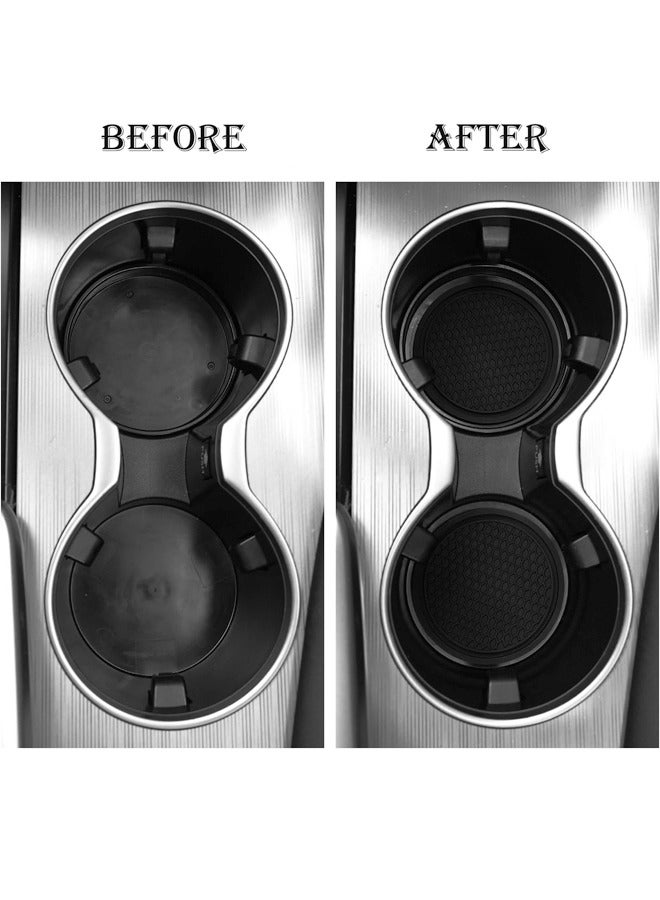 JVSCAM 9Pcs Car Accessories, Car Backseat Headrest Hanger Holder Hook, Car Tissue Holder Leather Tissue Box for Car, Silicone Car Cup Coaster, Universal Vehicle Car Accessories Sets - Image 5