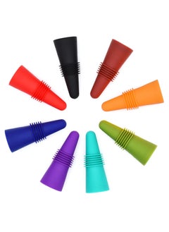 Bukela Wine Stoppers Beverage Bottle Sealer Soft Silicone Wine Bottle Stoppers Corks with Grip Top for Keeping Wine Champagne Fresh, 8 Pack  - Image 1
